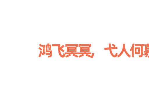 鸿飞冥冥,弋人何慕